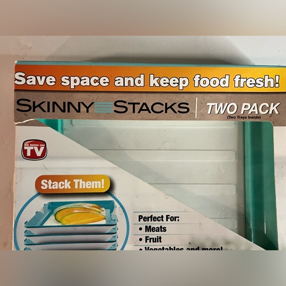 Skinny Stacks Food Storage Trays, Set of 2 - BPA-Free, Space-Saving Design - Picture 6 of 16